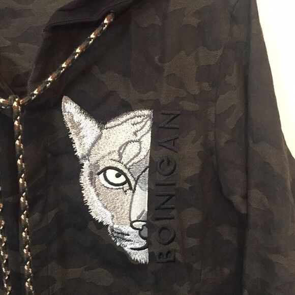 BOINIGAN VANITA CAMO cotton shirt with hoodie Small Pit to Pit 19 1/2", - Picture 2 of 15